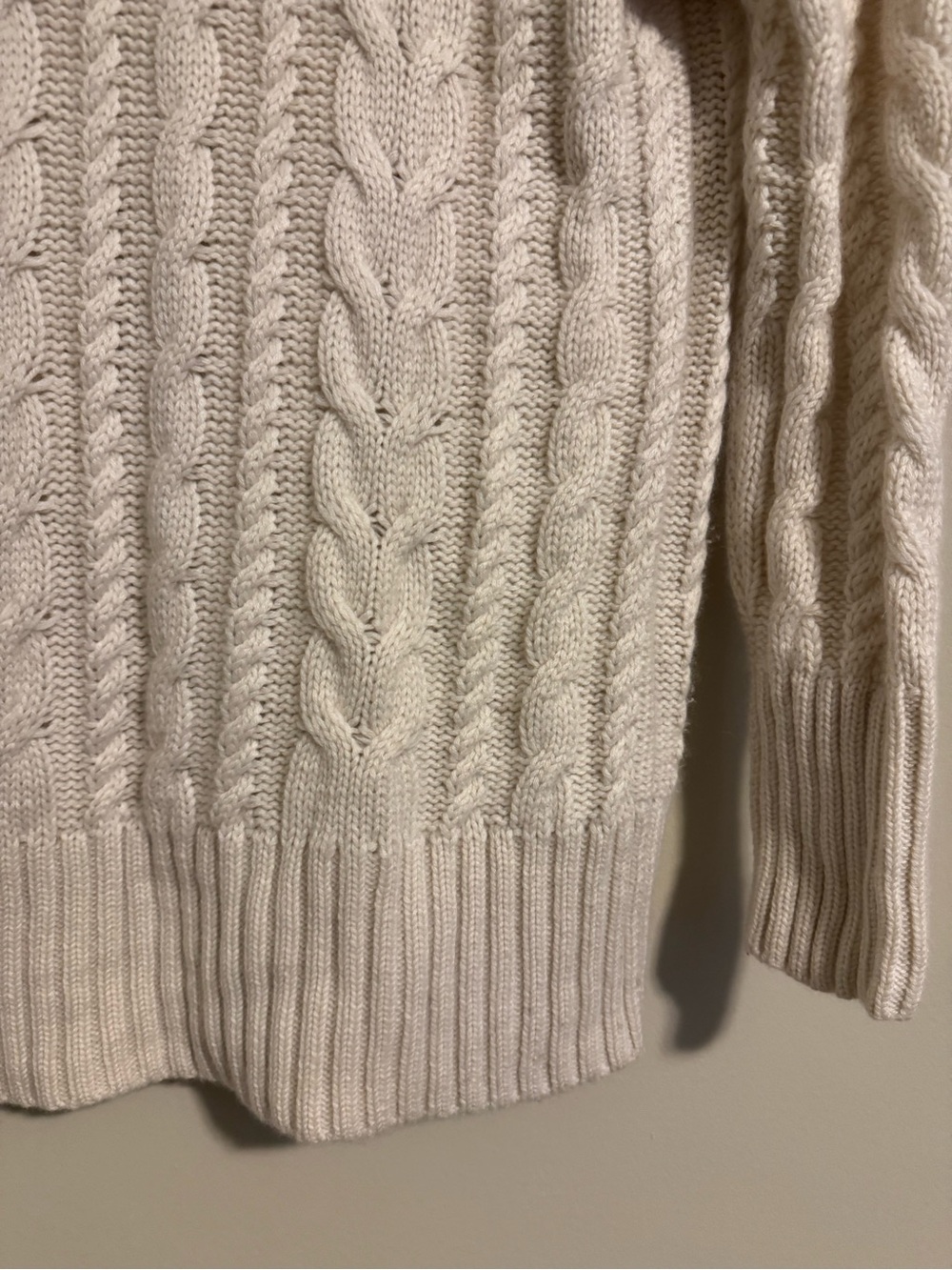 Banana Republic Cream/Off White Cable-Knit Turtleneck Sweater - Picture 5 of 8